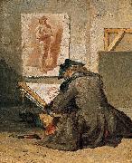 Jean Simeon Chardin Young Student Drawing France oil painting artist